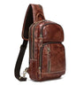 LANNSYNE Full Grain Leather Sling Bag For Men Crossbody Chest Daypack fits 10.5" iPad - color: Coffee2 for 10.5" Ipad