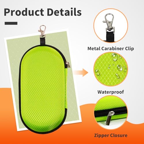 Double Eyeglasses Case, Hard Shell Dual Sunglasses Organizer with Zipper Clip Travel Glasses Storage for Women Men - color: Green