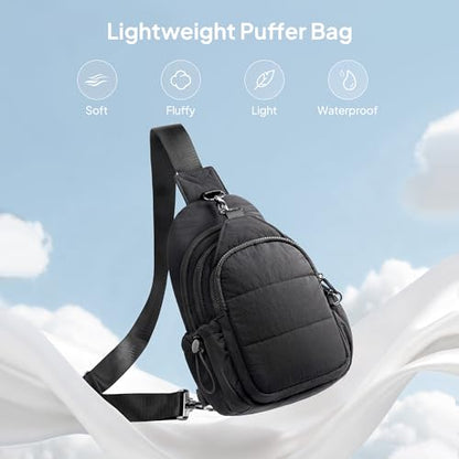 TOPEAST Sling Bag for Women, Anti-Theft Crossbody Bag with RFID Blocking & Water Bottle Holder for Travel, Water-resistant - color: Black