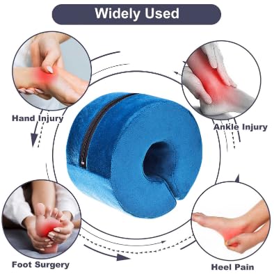 Adult Bed Sore Pads Wedge Foot Support Pillow Pressure Ulcer Ankle Protector Ring Foot Rest Pillows Bedridden Patient Elderly Heel Cushion Sleeping Elevated Foam Pad Leg Post Surgery Recovery Pillow - color: Blue,2pcs