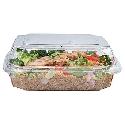 Restaurantware Thermo Tek 33.8 Ounce Clamshell Containers 100 Anti-Fog To Go Food Containers - Freezable Square Clear Plastic Food Packaging Containers Disposable - size: 39 oz