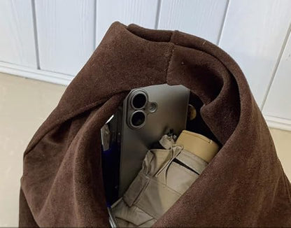 Slouchy Suede Crescent Crossbody Purses Women Cute Hobo Bags Trendy Satchels Underarm Shoulder Bag Travel Tote Handbag 2026 - color: B Suede Coffee-have Strap
