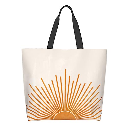 Shoulder Bag Large Reusable Eco-friendly Shopping Bags Portable Storage Handbag | Large - color: Boho Sun Sunshine10
