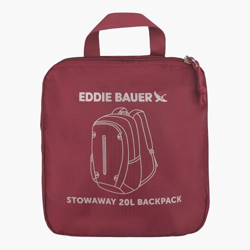 Eddie Bauer Stowaway Packable Backpack | Travel | Outdoor | Lightweight | Foldable | Durable | Ripstop Polyester | 20L - Black Cherry - color: Black Cherry, size: 20L