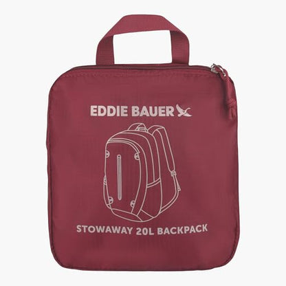Eddie Bauer Stowaway Packable Backpack | Travel | Outdoor | Lightweight | Foldable | Durable | Ripstop Polyester | 20L - Black Cherry - color: Black Cherry, size: 20L