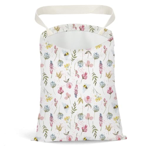 Floral Car Trash Bag Car Garbage Bag Hanging Cars Trash Can Spring Decor Waterproof Cars Back Seat Organizer for Vehicle Travelling Swimming Camping - color: Flower 07