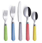 ANNOVA Silverware Set Stainless Steel Colorful Tableware Kitchen Flatware Set Utensils, Includes Dinner Knives, Forks, Spoons, Salad Forks & Dessert Spoons (Mix/Checkered, 20 Pieces) - color: Mix 02