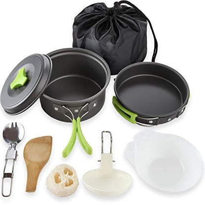 MalloMe Camping Cookware Mess Kit for Backpacking Gear – Camping Cooking Set - Camping Pots and Pans Set - Backpacking Stove/Portable Stove Compatible - Camp Kitchen Equipment Accessories Pot - style: 3 Liter Pot