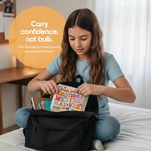 Period Bag – Compact Discreet Tampons & Pad Pouch with Waterproof Lining, Cute & Stylish Period Pouches - color: Rainbow
