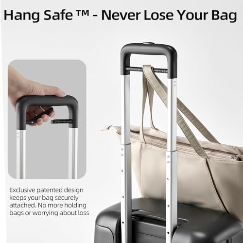 Hang Safe Checked Luggage 24 inch,PC Hard Shell Lightweight Zipperless Suitcases,360° Spinner Wheels,TSA Locks USB Charging Port,Top Travel Seat,Checked-Medium 80L Grey - color: Grey, size: 24 inch
