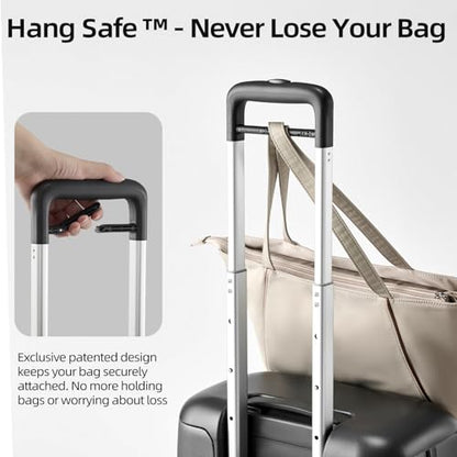 Hang Safe Checked Luggage 24 inch,PC Hard Shell Lightweight Zipperless Suitcases,360° Spinner Wheels,TSA Locks USB Charging Port,Top Travel Seat,Checked-Medium 80L Grey - color: Grey, size: 24 inch