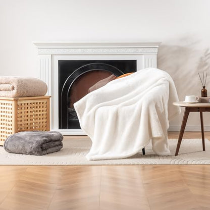 Berkshire Blanket Classic Extra-Fluffy™ Plush Blanket Twin Size, Soft Fuzzy Fluffy Long Hair Blanket for Couch Sofa Bed, Cream, 60x92 Inches - color: Cream, size: Twin/Twin XL