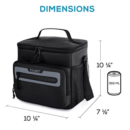 TOURIT Large Lunch Bag 14L Insulated Lunch Box Lunch Cooler for Men Women Work, Black - color: Y-Black