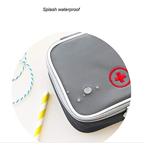 Portable Mini First Aid Bag Empty, Small Size Travel Medicine Pouch Double Zippers Handy Pills Pocket for Travel Home (Gray) - color: Gray