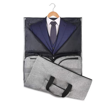 UNIQUEBELLA Convertible Garment Bag for Travel Carry on Garment Duffel Suit Bag with Shoe Compartment Weekend Flight Bag for Men - color: Grey