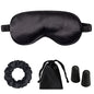 Silk Satin Sleeping Eye Mask, Black Sleep Eye Mask Night Blindfold for Women and Men, Soft Breathable Blackout Eyeshade Eye Cover for Travel, Wedding Bridesmaid Gift - color: Black