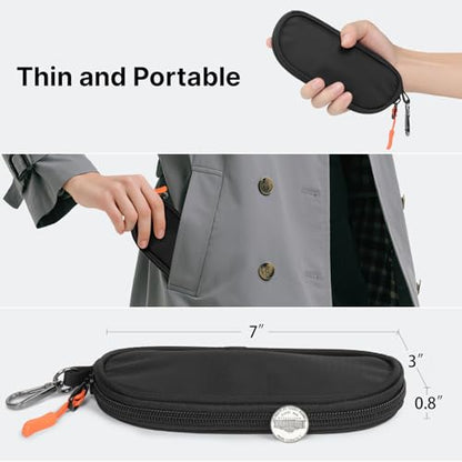 Soft Eyeglasses Case with Clip, Ultra Light Sunglasses Travel Case with Zipper, Portable Eyewear Storage for Men Women - color: Black, style: 1 Pack