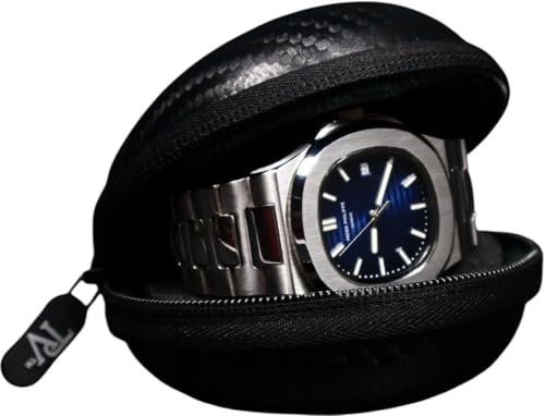TimepieceVault - Protective Travel Watch Case Box Luxury Single Storage for Wristwatches & Smart Watches | Shockproof Watch Vault (Fits 21mm-55mm)