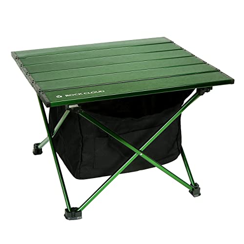 ROCK CLOUD Portable Camping Table Ultralight Aluminum Camp Table with Storage Bag Folding Beach Table for Camping Hiking Backpacking Outdoor Picnic, Green - color: With Storage Bag Green, size: Small