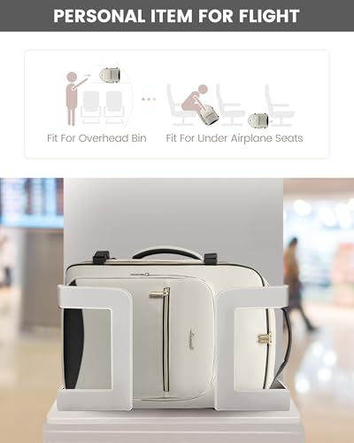 LOVEVOOK Travel Backpack for Women & Men 40L,Airline Approved Carry On Backpack Travel Essentials,TSA Carry on Luggage,Waterproof Personal Item Travel Bag,Suitcase with 3 Packing Cubes,Beige-Black - color: Beige-black, size: Large-40L-4Pcs