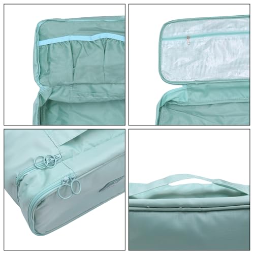 Portable Underwear Bra Storage Bag Waterproof Travel Organizers Multi-Layer Toiletry Packing Cube - color: Stripe-light blue