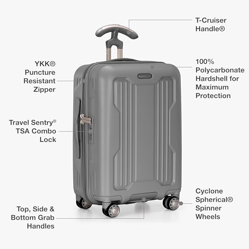 Traveler's Choice Ultimax II Polycarbonate Hardside Luggage with Spinner Wheels, Slate Gray, 25-Inch Medium Luggage - color: Slate Gray, size: 25-Inch Medium Luggage