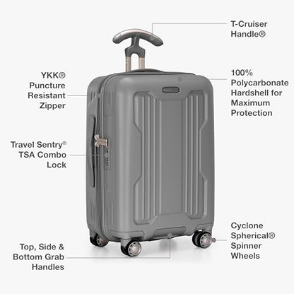 Traveler's Choice Ultimax II Polycarbonate Hardside Luggage with Spinner Wheels, Slate Gray, 25-Inch Medium Luggage - color: Slate Gray, size: 25-Inch Medium Luggage