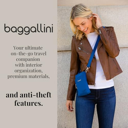 Baggallini Women's Securtex Anti-theft Activity Crossbody Bag - color: Indigo Petal