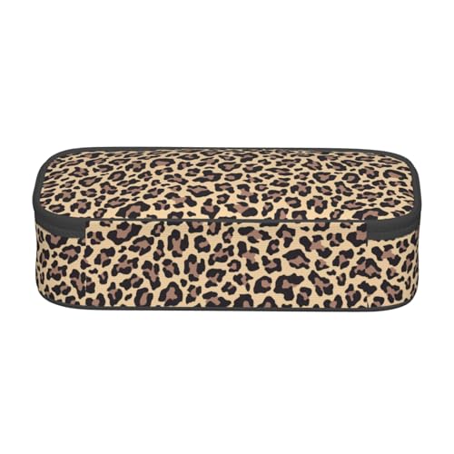 Perinsto Leopard Print Pencil Case Big Capacity Multi Compartment Stationery Box Pencil Pouch Holder Desk Organizer For School Office Home - color: Leopard #02