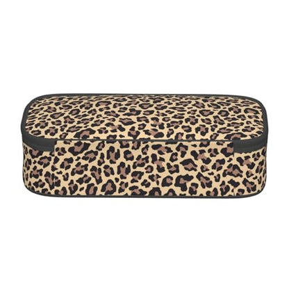 Perinsto Leopard Print Pencil Case Big Capacity Multi Compartment Stationery Box Pencil Pouch Holder Desk Organizer For School Office Home - color: Leopard #02