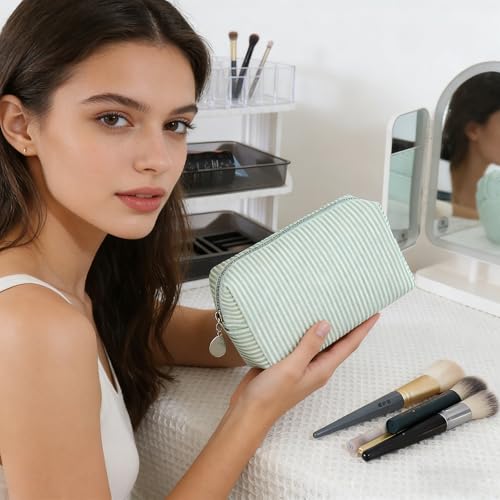 2pcs Makeup Bag Travel Toiletry Bag for Women Lightweight Make Up Bag Purse Organizer Pouches Large Cosmetic Bag Small Makeup Pouch Medicine Bag Travel Essentials for Women Green - color: green