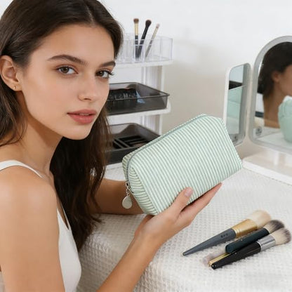 2pcs Makeup Bag Travel Toiletry Bag for Women Lightweight Make Up Bag Purse Organizer Pouches Large Cosmetic Bag Small Makeup Pouch Medicine Bag Travel Essentials for Women Green - color: green
