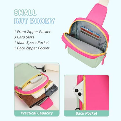 Birthday Gifts for 8 9 10 11 12 Year Old Teens Girls Kids, Fanny Pack Crossbody Bag Sling Belt Bags Purse, Dorm Travel Essentials for Girls Fashion, Preppy Tween Teen Girl Gift Trendy Stuff - color: Beige&Green