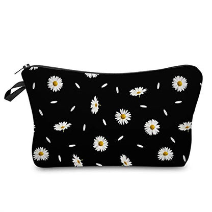 Deanfun Cosmetic Bag for Women, Durable Polyester Makeup Bag Organizer Travel Waterproof Roomy Accessories Daisy Purse Bag Gifts(52366) - color: 52366