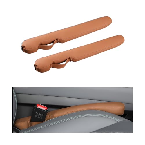 Car Seat Gap Filler, 2PCS Between Vehicle Seats Console Organizer Stop Things from Dropping, Automotive Interior Chair Gap Coverage Fill, Universal for SUV Automobile Truck (Brown) - color: Brown