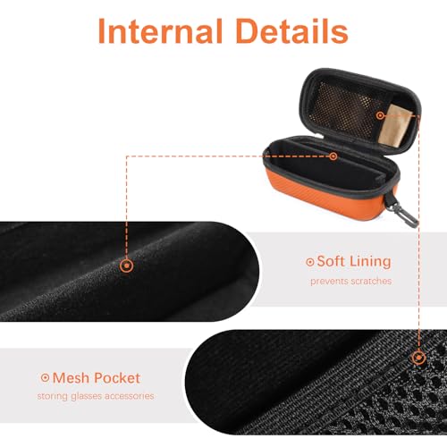 Bukere Double Eyeglasses Case with Adjustable Slots, EVA Hard-shell Travel Dual Glasses Sunglasses Organizer for Men Women - color: Orange
