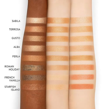 K'APEINE All-in-One Makeup Palette, 9 Colors Neutral Baked Face Kit with Eyeshadow, Blush, Highlighter & Contour | Everyday Nude Matte Shimmer Finish for Women - 01# - color: Golden Holiday (9 Colors)