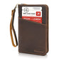 Polare Full Grain Leather Passport Holder Cover Case for Men and Women RFID Blocking Family Travel Wallet Holds 6 Passports - color: Dark Brown