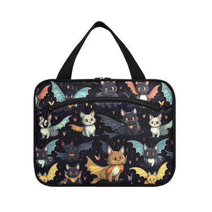 MNSRUU Hanging Toiletry Bags for Women Travel, Gothic Skull Cat Bat Toiletry Organizer Portable Travel Clear Wash Makeup Cosmetic Bag - color: Skull I 4212