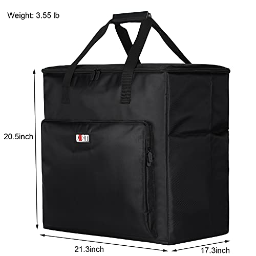 BUBM Desktop Computer Carrying Case, Padded Nylon Carry Tote Bag for Transporting Computer Tower PC Chassis, Keyboard, Cable and Mouse - color: Black-3 Light 24 INCH