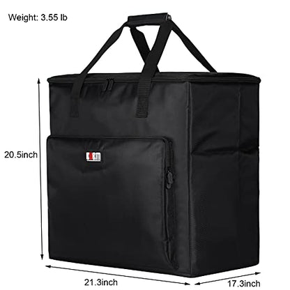BUBM Desktop Computer Carrying Case, Padded Nylon Carry Tote Bag for Transporting Computer Tower PC Chassis, Keyboard, Cable and Mouse - color: Black-3 Light 24 INCH
