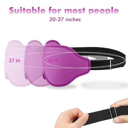 Sleep Eye Mask for Men Women, Sleeping Mask for Side Sleeper, Travel Blackout Night Blindfold Eye Shade Cover with Adjustable Strap (Purple) - color: Purple