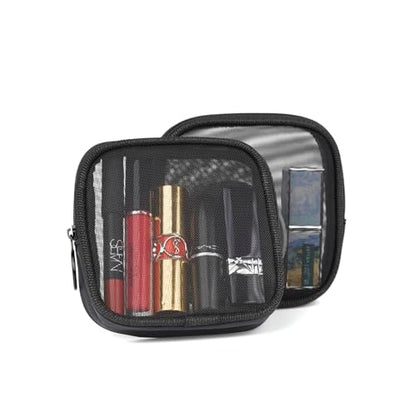 patu Mesh Travel Toiletry Bag, Transparent Standing Pouch, Portable Shaving Washing Kits Organizer, Personal Care Trip Case, 4 Packs, Size S, Black - size: S, Black (4 pcs)