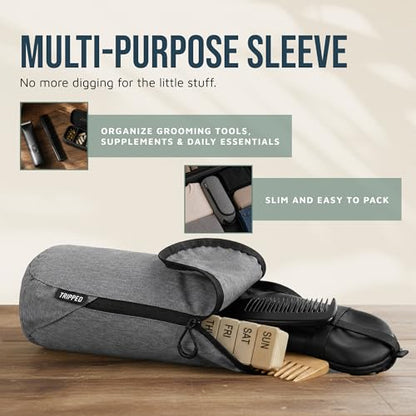 Toiletry Bag Kit 3 Piece Set: Hanging Travel Toiletry Bag + 311 TSA Cosmetic Liquid Bag + Accessory Organizer Pouch - color: Grey