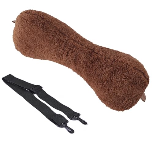 Couch Neck Pillows Adjustable Cotton Headrest Pillows for Recliner Chairs, Pain Relief Neck Support Pillow for Travel Home Sofa Armchair with Zipper Cover(Dark Brown) - color: Dark Brown