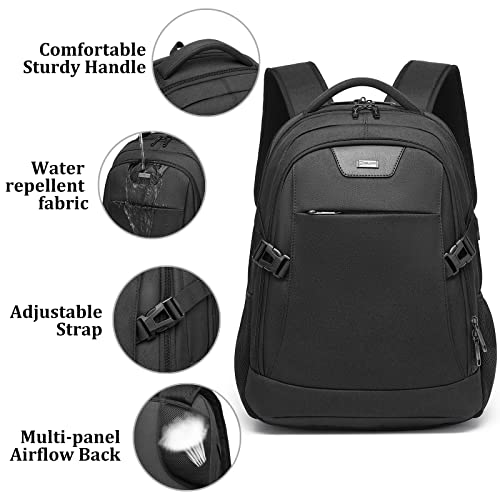 DUSLANG Anti-Theft Laptop Backpack, Black, 15.6-14-13 Inch Laptop Sleeve, USB Charging Port - color: Black, size: 15.6 Inch