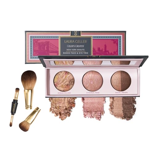 LAURA GELLER NEW YORK Gellers Greatest Kit - Baked Face & Eye Palette New York Minute + 4-in-1 Travel Makeup Brush - color: 03 New York Minute Eye Palette & Makeup