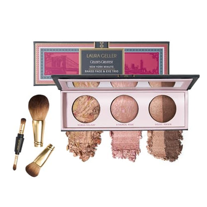 LAURA GELLER NEW YORK Gellers Greatest Kit - Baked Face & Eye Palette New York Minute + 4-in-1 Travel Makeup Brush - color: 03 New York Minute Eye Palette & Makeup