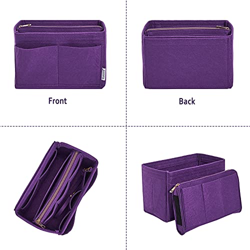 Vercord Felt Organizer Insert For Purse Handbag Tote Bag In Bag Inside Shaper Divider Neo Purple Small - color: A Purple, size: Small