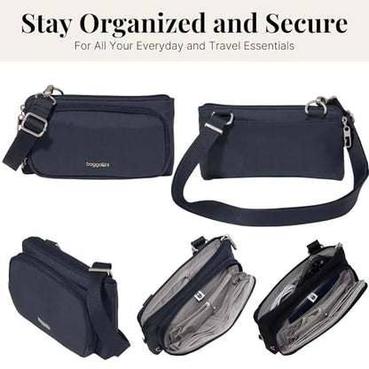Baggallini Classic Anti-Theft Mini Wallet Crossbody - color: French Navy